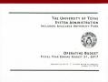 Book: University of Texas System Administration Operating Budget: 2017