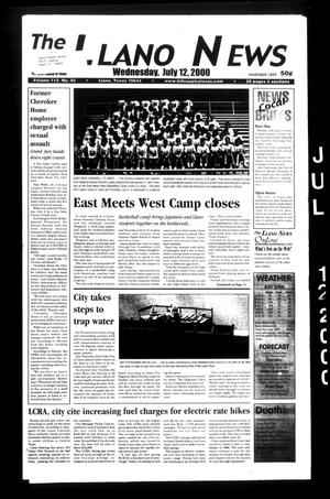 Primary view of The Llano News (Llano, Tex.), Vol. 112, No. 40, Ed. 1 Wednesday, July 12, 2000