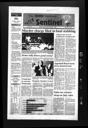 Primary view of The Seminole Sentinel (Seminole, Tex.), Vol. 87, No. 94, Ed. 1 Sunday, September 18, 1994