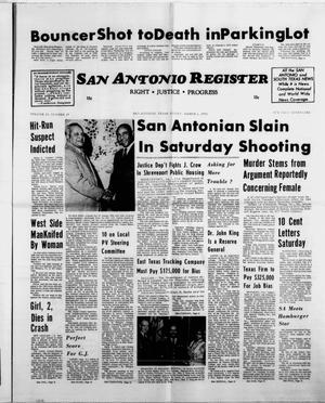 Primary view of object titled 'San Antonio Register (San Antonio, Tex.), Vol. 43, No. 37, Ed. 1 Friday, March 1, 1974'.