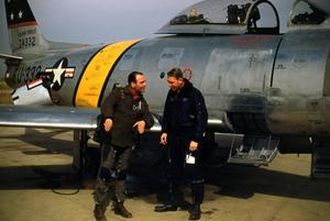 [Ira M. Porter and Unknown Pilot in front of F-86]