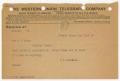 Primary view of [Telegram From B. D. Dashiell to Mrs. W. J. Bryan, August, 21, 1912]
