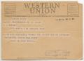 Letter: [Telegram from Rose Allison Banks to W. J. Bryan, October 14, 1947]