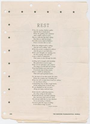 Primary view of object titled '[Poem: Rest]'.