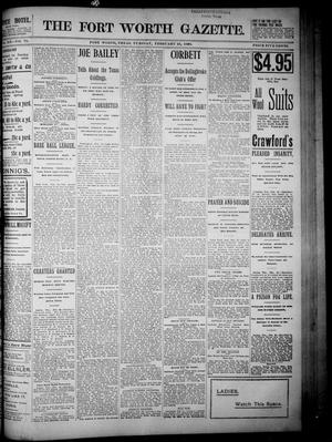 Primary view of Fort Worth Gazette. (Fort Worth, Tex.), Vol. 20, No. 75, Ed. 1, Tuesday, February 25, 1896