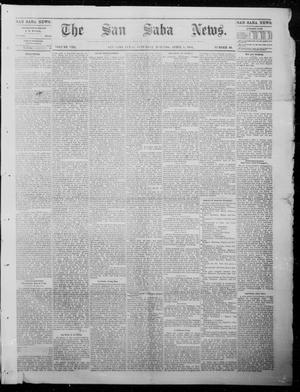 Primary view of The San Saba News. (San Saba, Tex.), Vol. 8, No. 30, Ed. 1, Saturday, April 8, 1882