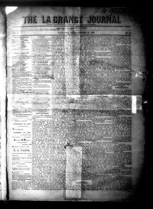 Primary view of The La Grange Journal (La Grange, Tex.), Vol. 1, No. 34, Ed. 1 Wednesday, October 13, 1880