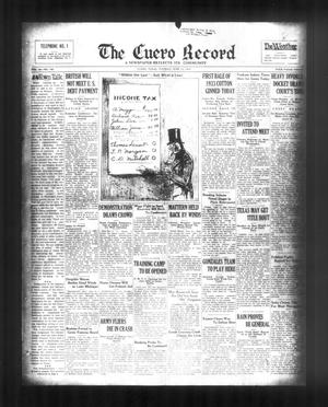 Primary view of The Cuero Record (Cuero, Tex.), Vol. 39, No. 140, Ed. 1 Tuesday, June 13, 1933