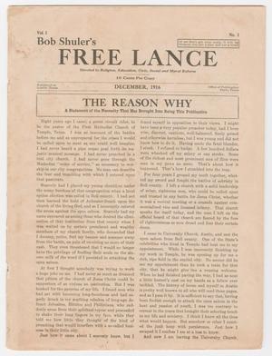 Bob Shuler's Free Lance, Volume 1, Number 1, December 1916