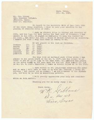 [Letter from W. R. Gibbons to Chs. McKemy, February 24, 1938]