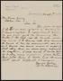 Letter: [Letter from W. W. Searcy to Henry Sayles, August 20, 1897]
