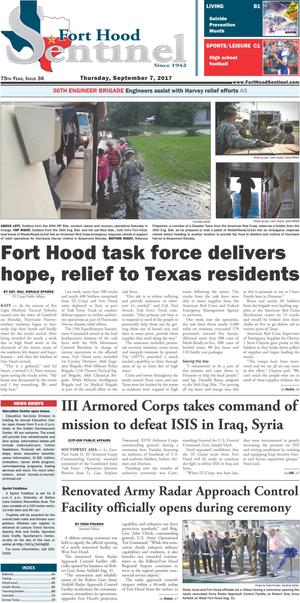 Fort Hood Sentinel (Fort Hood, Tex.), Vol. 75, No. 36, Ed. 1 Thursday, September 7, 2017