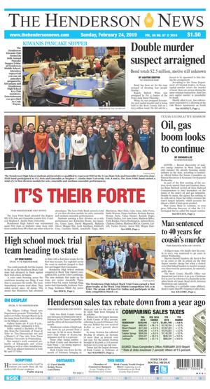 Primary view of The Henderson News (Henderson, Tex.), Vol. 89, No. 97, Ed. 1 Sunday, February 24, 2019