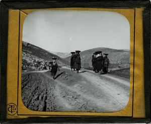 Primary view of Glass Slide of Arab Women Carrying Bowls on Heads