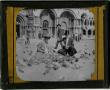 Primary view of Glass Slide of Man and Woman Feeding Doves in Venice, Italy.