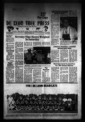 Primary view of De Leon Free Press (De Leon, Tex.), Vol. 94, No. 14, Ed. 1 Thursday, September 3, 1981