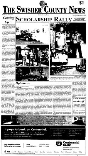 Primary view of The Swisher County News (Tulia, Tex.), Vol. 5, No. 36, Ed. 1 Thursday, September 12, 2013