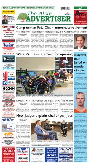 Primary view of The Alvin Advertiser (Alvin, Tex.), Ed. 1 Wednesday, July 31, 2019