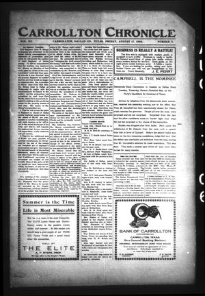 Carrollton Chronicle (Carrollton, Tex.), Vol. 3, No. 4, Ed. 1 Friday, August 17, 1906