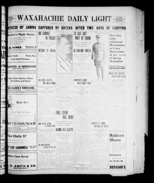 Primary view of Waxahachie Daily Light (Waxahachie, Tex.), Vol. 20, No. 297, Ed. 1 Thursday, March 6, 1913