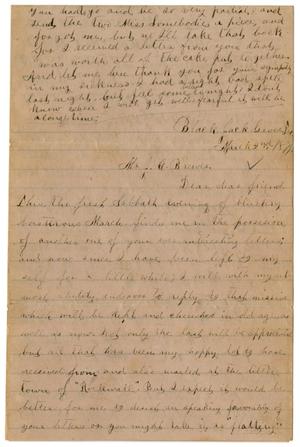 [Letter from Emma Davis to John C. Brewer, March 2, 1879]