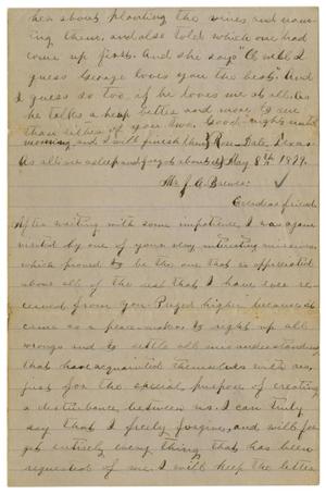 [Letter from Emma Davis to John C. Brewer, May 8, 1879]