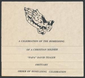 [Funeral Program for "Papa" David Tealer, March 8, 1993]