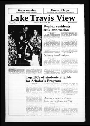 Lake Travis View (Austin, Tex.), Vol. 1, No. 39, Ed. 1 Wednesday, November 26, 1986