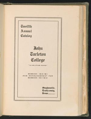Catalog of John Tarleton Agricultural College, 1910-1911