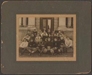 [Photograph of the Football Players at the Carnegie Library]