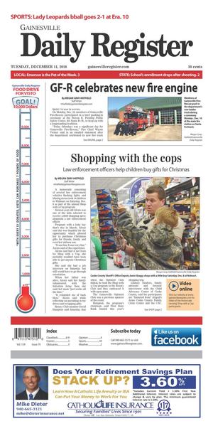 Primary view of Gainesville Daily Register (Gainesville, Tex.), Vol. 129, No. 70, Ed. 1 Tuesday, December 11, 2018