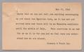Postcard: [Postal Card from Cousens & Pratt Inc to Harris Leon Kempner, May 23,…