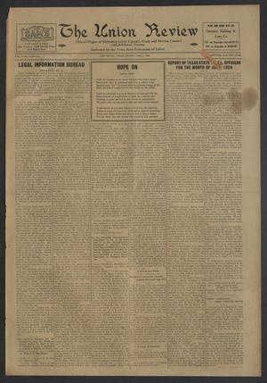 Primary view of The Union Review (Galveston, Tex.), Vol. 6, No. 4, Ed. 1 Friday, June 6, 1924
