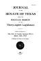 Legislative Document: Journal of the Senate of Texas being the Regular Session of the Thirt…