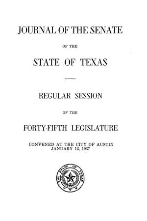 Primary view of object titled 'Journal of the Senate of  the State of Texas, Regular Session of the Forty-Fifth Legislature'.