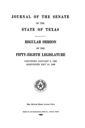Primary view of object titled 'Journal of the Senate of the State of Texas, Regular Session of the Fifty-Eighth Legislature'.