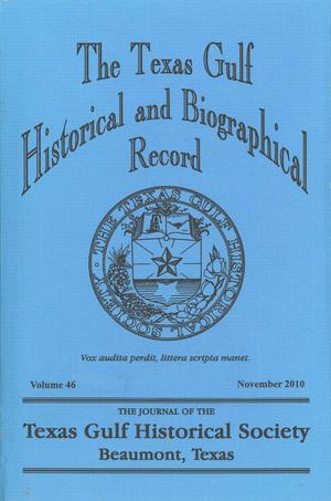 The Texas Gulf Historical and Biographical Record, Volume 46, November 2010