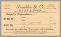Postcard: [Postal Card from Franklin & Co. to Harris L. Kempner, October 5, 196…