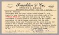Postcard: [Postal Card from Franklin & Co. to Harris L. Kempner, October 9, 196…
