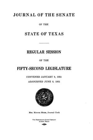 Primary view of object titled 'Journal of the Senate of the State of Texas, Regular Session of the Fifty-Second Legislature'.