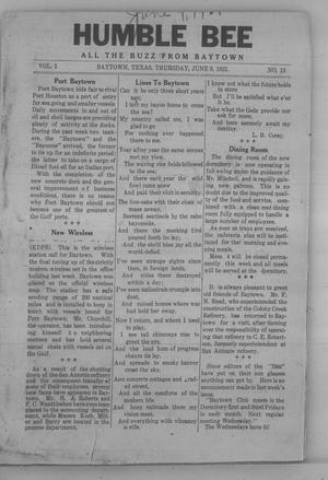 Primary view of Humble Bee (Baytown, Tex.), Vol. 01, No. 13, Ed. 1 Thursday, June 9, 1921