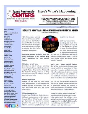 Texas Panhandle Centers [Agency Newsletter], Volume 18, Number 1, April 2019