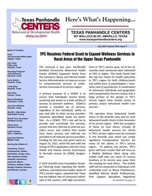 Texas Panhandle Centers [Agency Newsletter], Volume 18, Number 7, July 2021