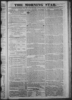 Primary view of The Morning Star. (Houston, Tex.), Vol. 2, No. 269, Ed. 1 Thursday, November 25, 1841