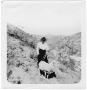 Photograph: [Helen Edmunds Moore with a double horned goat]