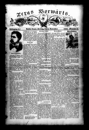 Texas Vorwärts. (Austin, Tex.), Vol. 3, No. 3, Ed. 1 Friday, November 6, 1885