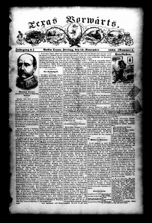 Texas Vorwärts. (Austin, Tex.), Vol. 3, No. 4, Ed. 1 Friday, November 13, 1885