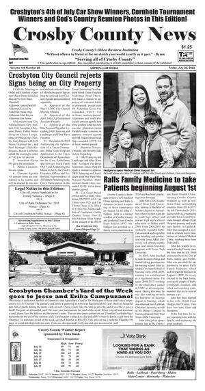 Crosby County News (Ralls, Tex.), Vol. 135, No. 28, Ed. 1 Friday, July 22, 2022