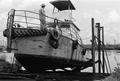 Photograph: [Boat in Dry Dock at B and B Shipyard #1]