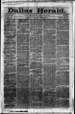 Primary view of Dallas Herald. (Dallas, Tex.), Vol. 10, No. 18, Ed. 1 Wednesday, February 12, 1862